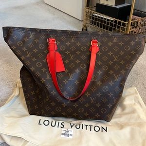 Extra large LV bag with red trim